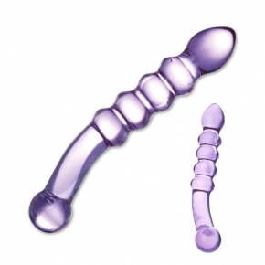 Gläs - Purple Rain Ribbed Dildo