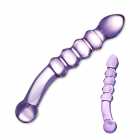 Gls - Purple Rain Ribbed Dildo